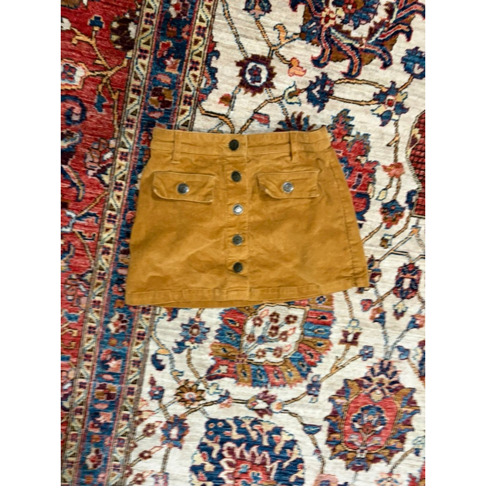 Crewcuts Girls Corduroy Button Front Skirt Brown Tan Mini Size 6 Fall Outfit